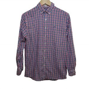 Vineyard Vines Boys SZ Large (16) Whale Dress Shirt Button Down Red Blue Plaid